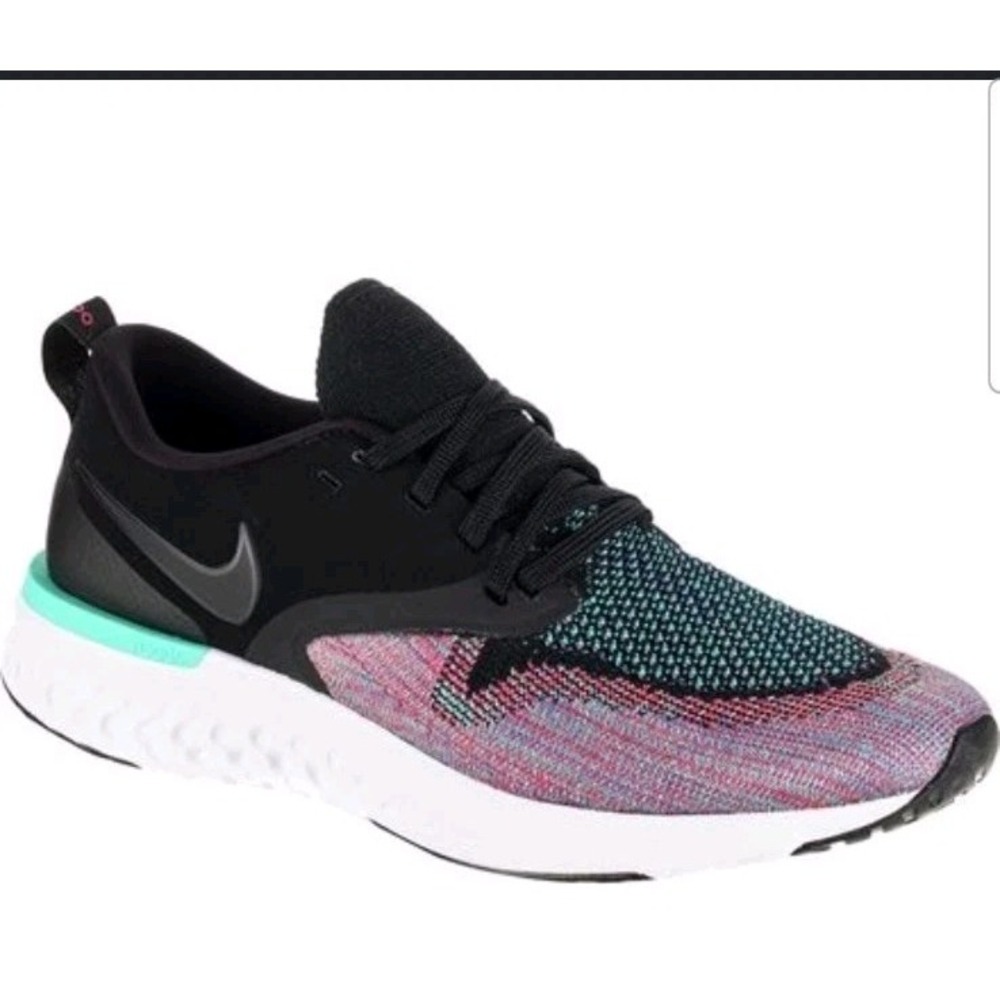 Nike Women's Odyssey React 2 Flyknit AH1016-003 Black Running Shoes Size 7.5